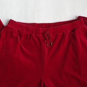 Woman's 1X Red Velour Pants - Pacer by Karen Scott